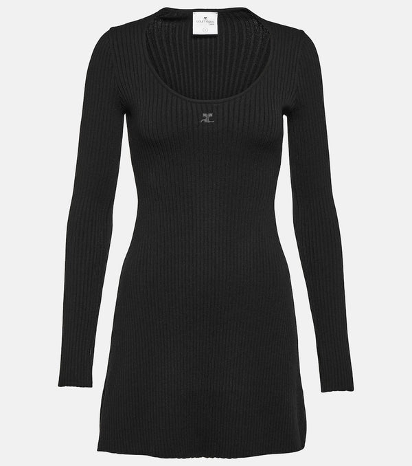 Courrèges Ribbed-knit jersey minidress