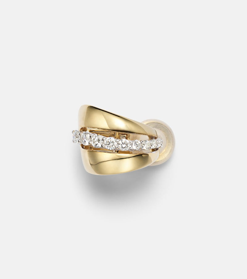 Yeprem Whisper 18kt gold ear cuff with diamonds