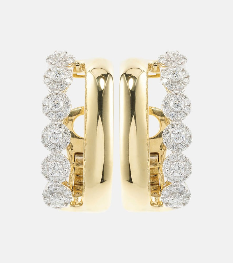 Yeprem Golden Strada 18kt gold clip-on earrings with diamonds