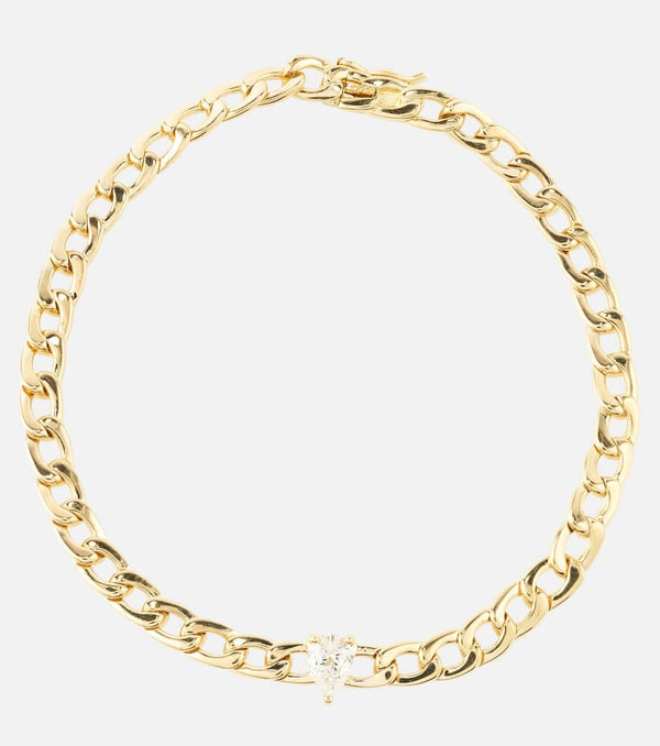 Anita Ko 18kt gold chain bracelet with diamond