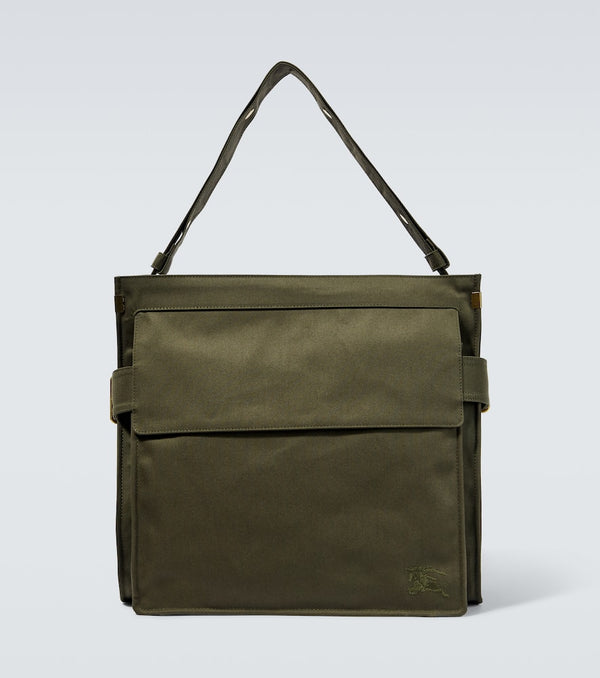 Burberry Canvas and leather-trimmed messenger bag