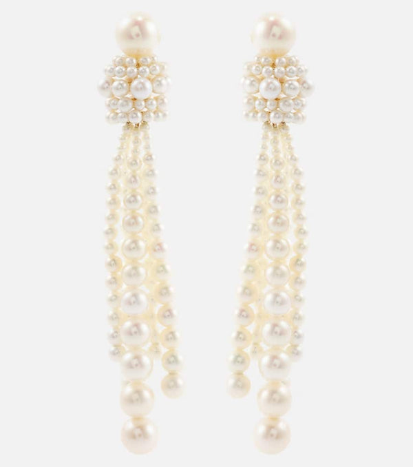 Sophie Bille Brahe Colonna Grande 14kt gold earrings with pearls