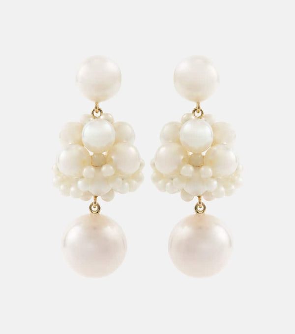 Sophie Bille Brahe Dora Perle 14kt gold drop earrings with pearls