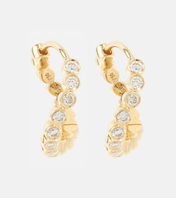 Sophie Bille Brahe Petit Courant 18kt gold hoop earrings with diamonds