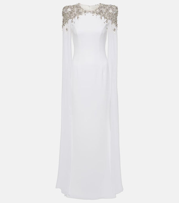 Jenny Packham Bridal Frida embellished cape-detail gown