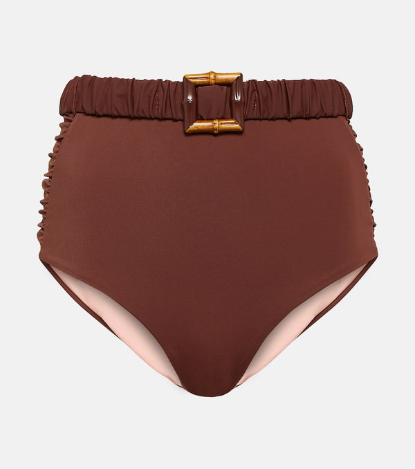 Johanna Ortiz Belted high-rise bikini bottoms