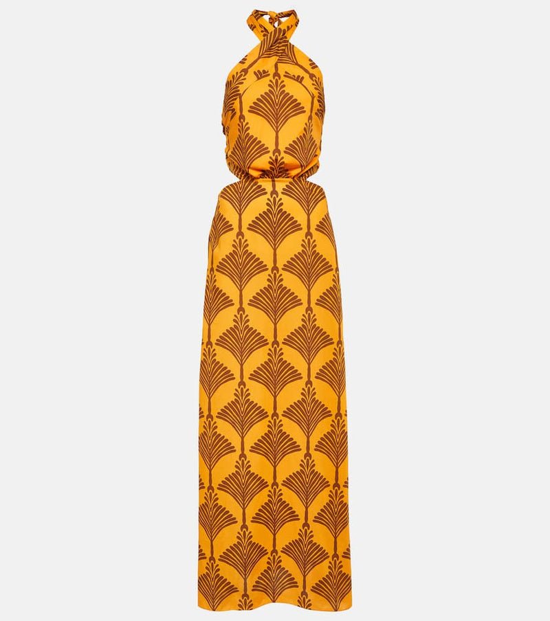 Johanna Ortiz Printed halterneck cotton maxi dress