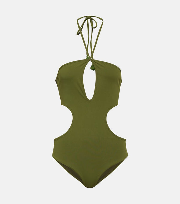 Johanna Ortiz Halterneck cutout swimsuit