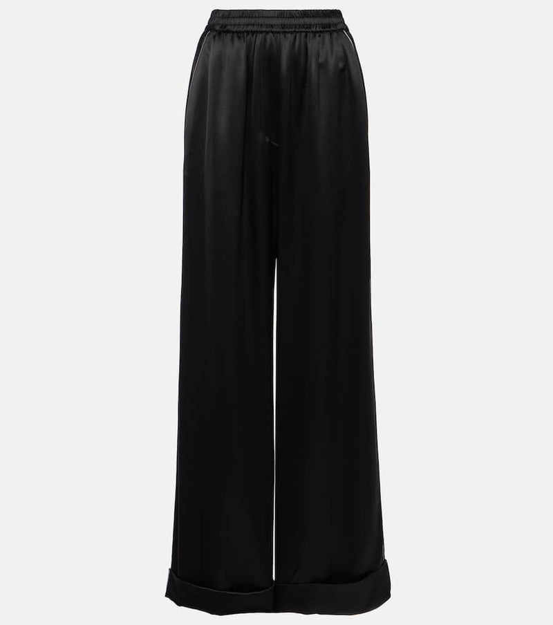 Dolce & Gabbana High-rise silk-blend wide-leg pants