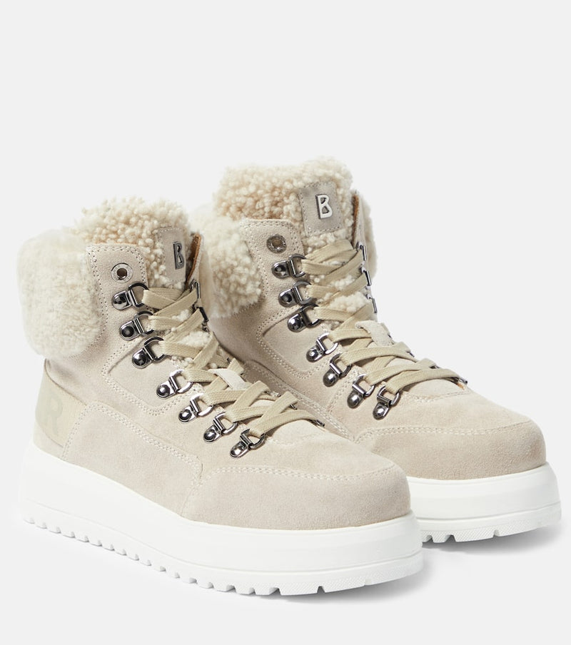 Bogner Antwerp suede and shearling lace-up boots