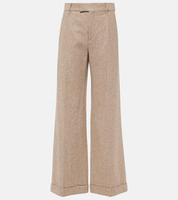 Brunello Cucinelli Chevron wool-blend flared pants