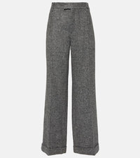 Brunello Cucinelli Herringbone wool-blend flared pants