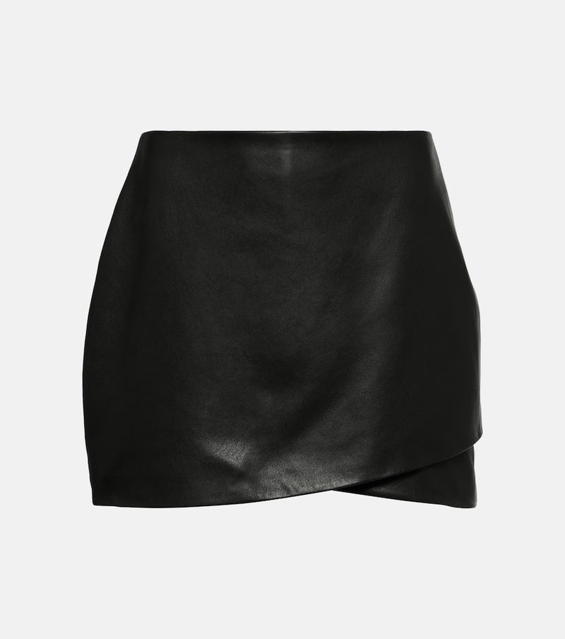 The Sei Asymmetric leather miniskirt