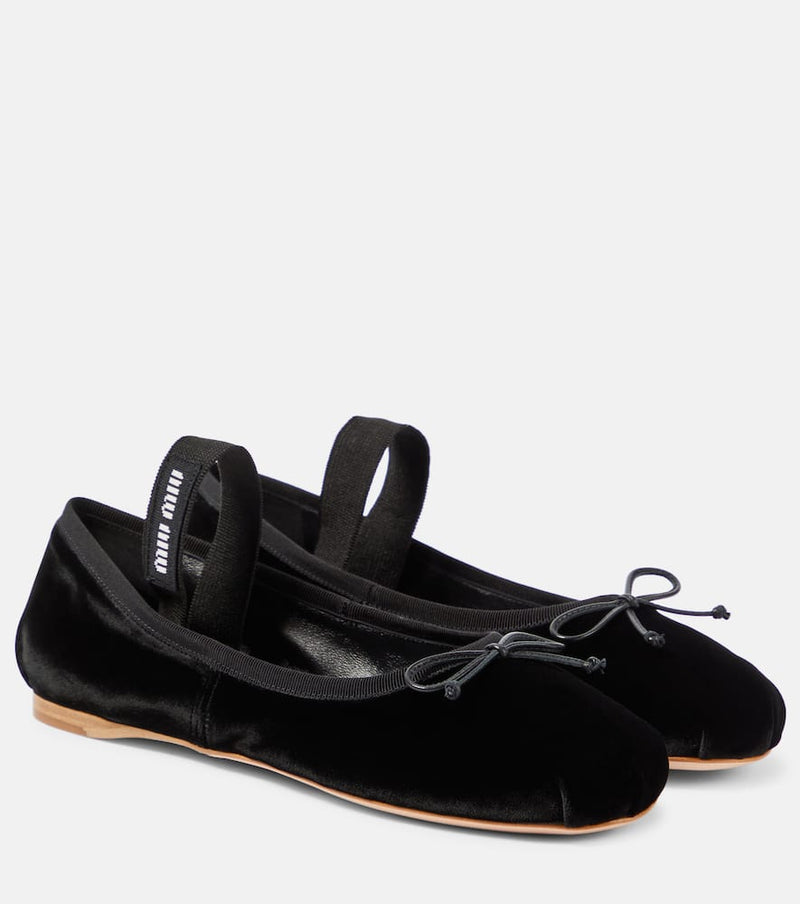 Miu Miu Velvet ballet flats
