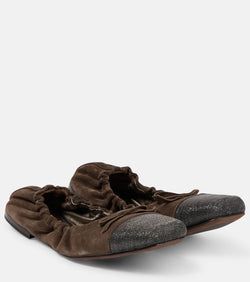 Brunello Cucinelli Embellished suede ballet flats