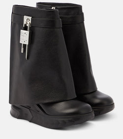 Givenchy Shark Lock Biker 85 leather ankle boots