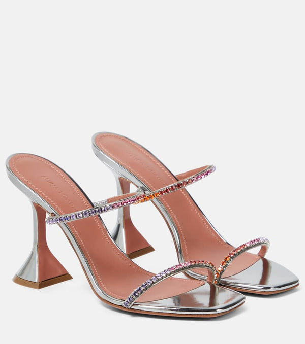 Amina Muaddi Gilda embellished leather sandals