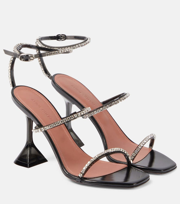 Amina Muaddi Gilda Glass embellished PVC sandals