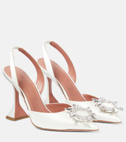 Amina Muaddi Begum satin slingback pumps