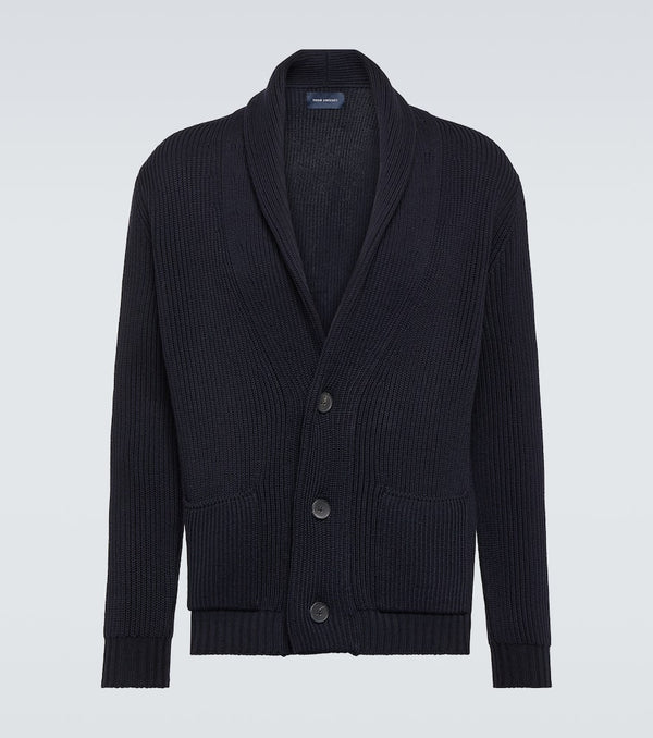 Thom Sweeney Ribbed-knit wool cardigan