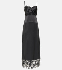 Simone Rocha Bow-detail silk satin midi dress