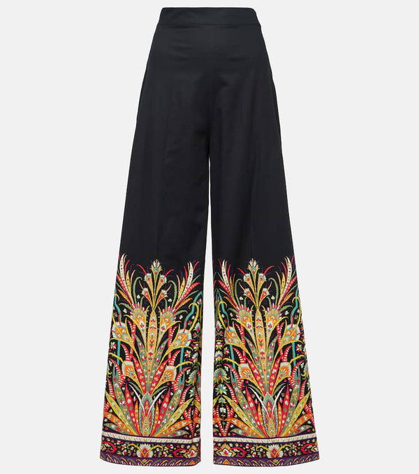 Etro Printed cotton-blend flared pants