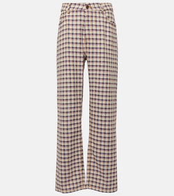 Etro Checked cotton-blend tweed wide-leg pants