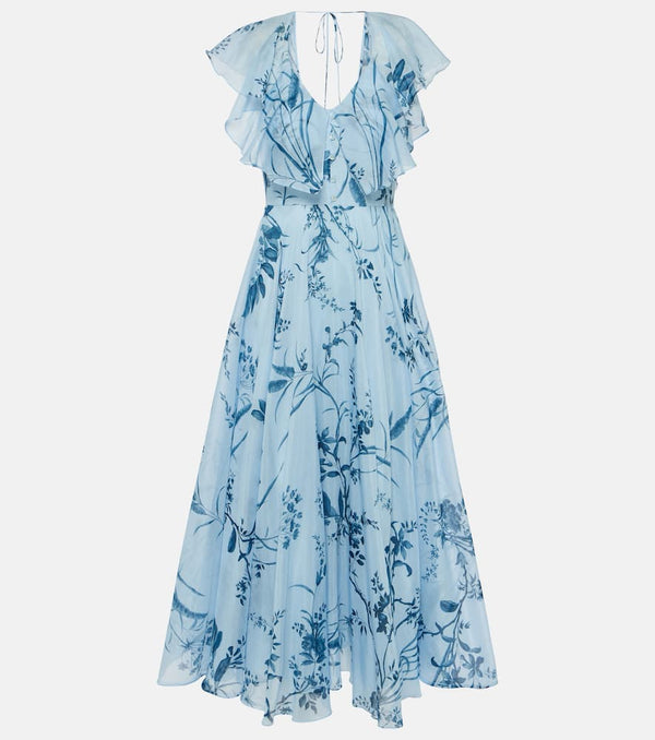 Erdem Printed cotton and silk midi dress