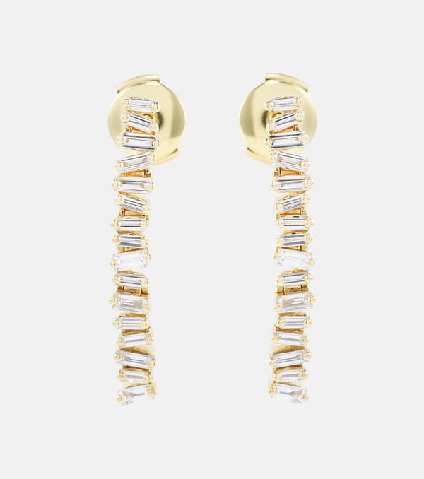 Suzanne Kalan Fireworks 18kt gold earrings with white diamonds