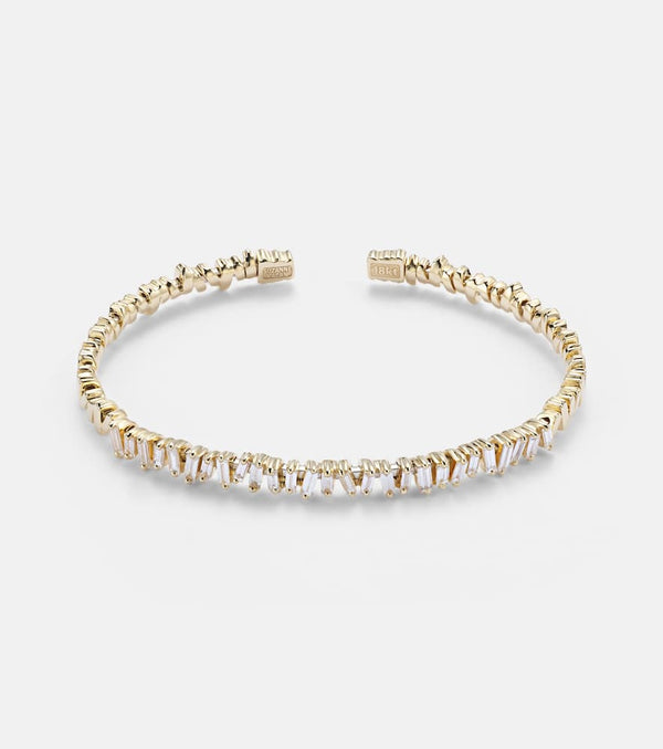 Suzanne Kalan Classic 18kt gold bangle with diamonds