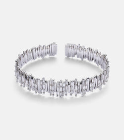 Suzanne Kalan 18kt white gold cuff bracelet with diamonds