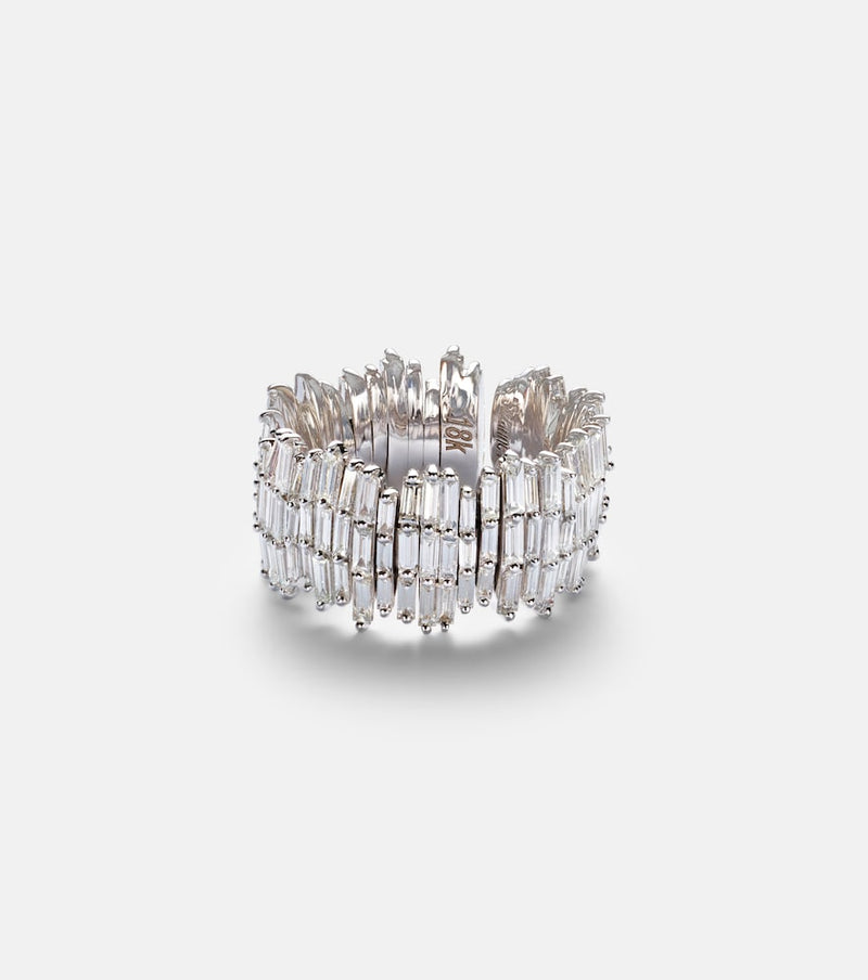 Suzanne Kalan 18kt white gold ring with diamonds