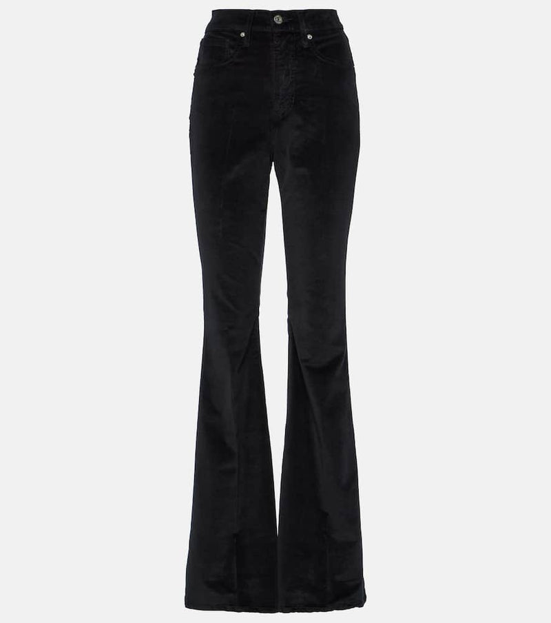 Veronica Beard Sheridan high-rise velvet flared pants