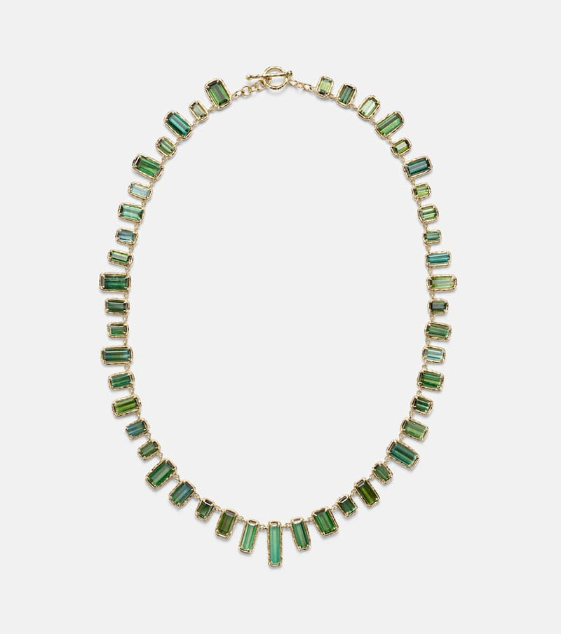 Octavia Elizabeth Bermuda Botany Eternity 18kt gold necklace with tourmalines