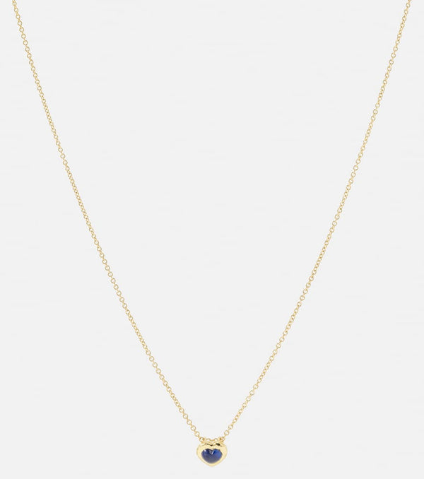 Octavia Elizabeth 18kt gold necklace with blue sapphire