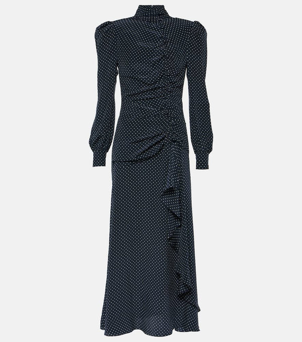 Alessandra Rich Ruched silk midi dress