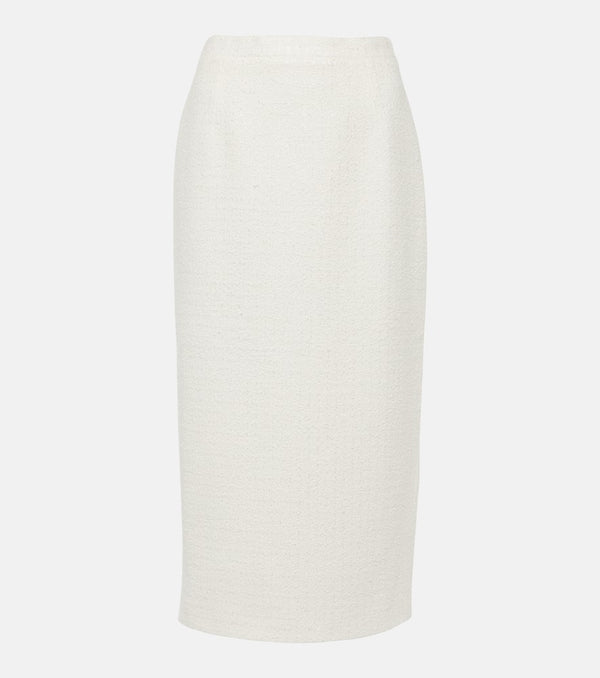 Alessandra Rich Checked tweed bouclé pencil skirt