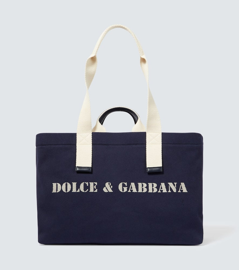 Dolce & Gabbana Logo leather-trimmed tote bag