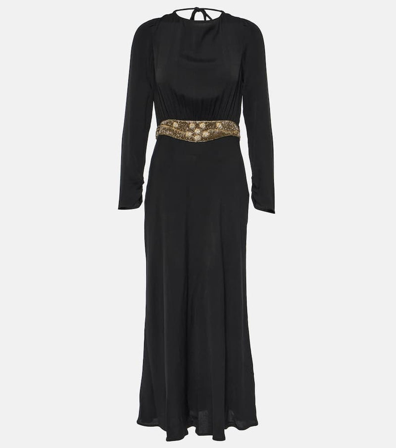 Rixo Elena embellished crepe midi dress