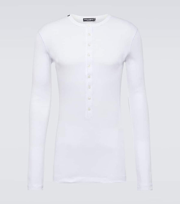 Dolce & Gabbana Re-Edition Cotton Jersey Henley Shirt