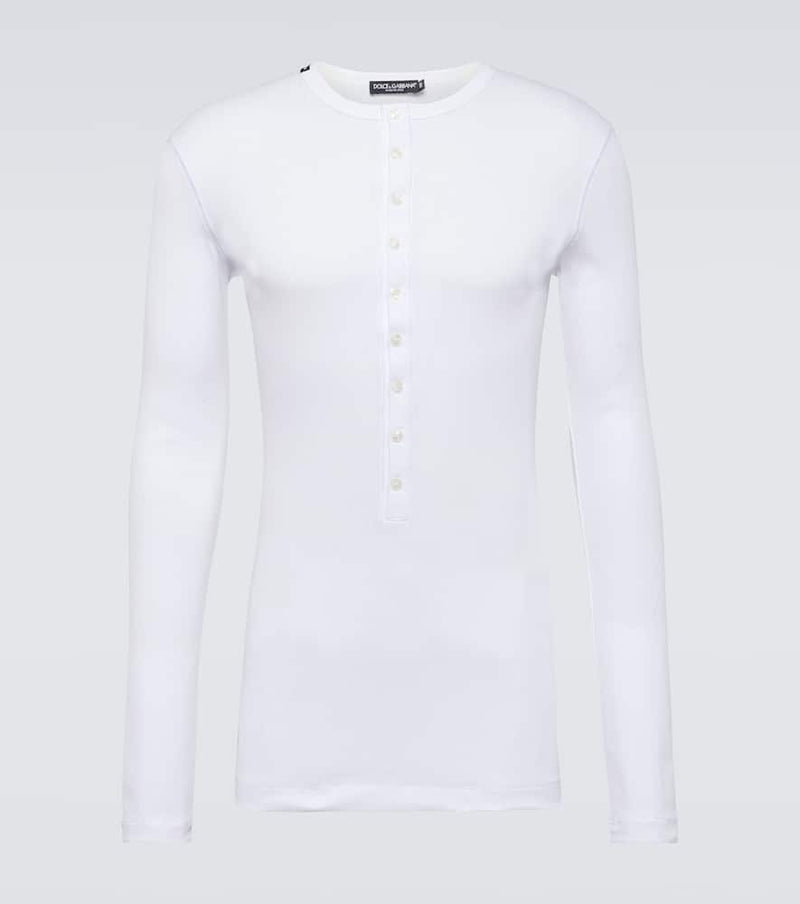 Dolce & Gabbana Re-Edition Cotton Jersey Henley Shirt