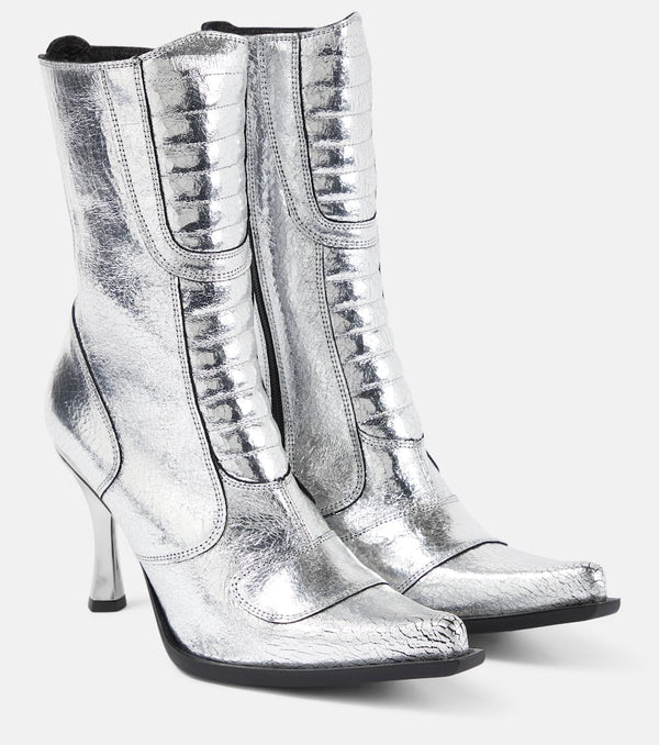 Vetements Metallic leather ankle boots