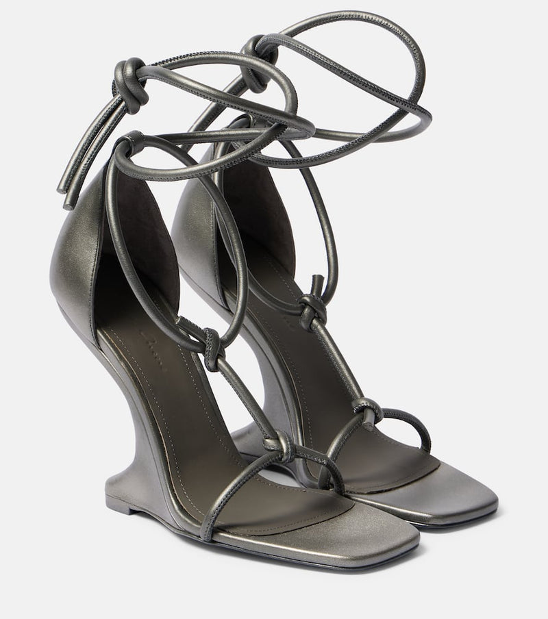 Rick Owens Cantilever leather wedge sandals