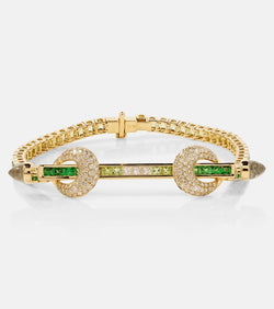 Ananya Chakra 18kt gold bracelet with gemstones