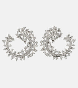 Ananya Scatter Edge 18kt white gold hoop earrings with diamonds