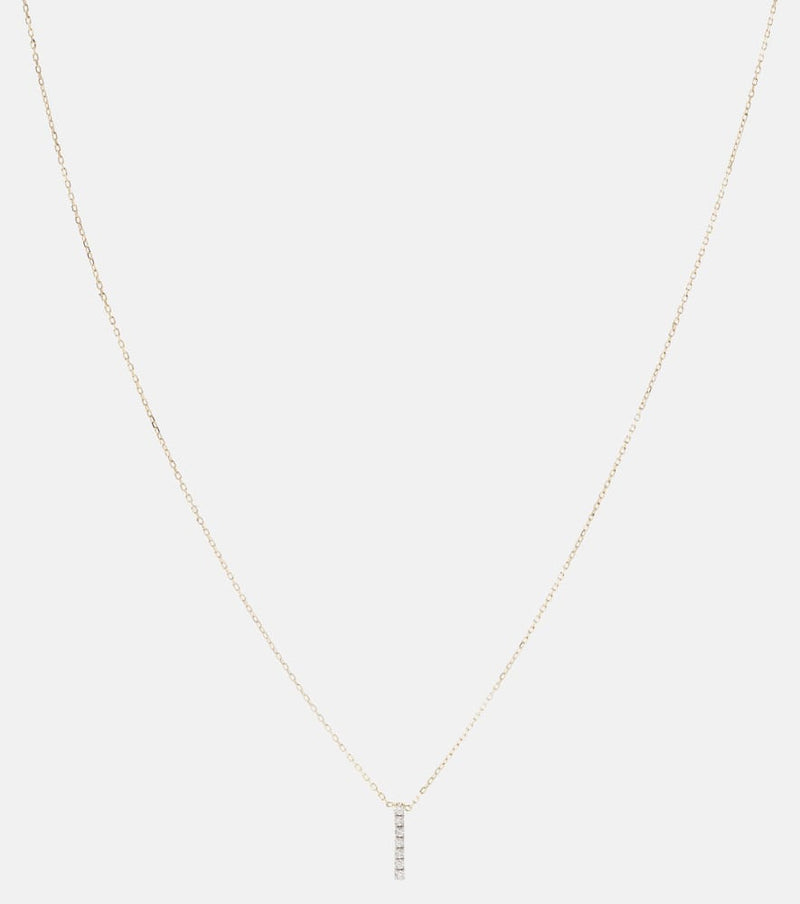 Mateo 14kt gold La Barre necklace with diamonds