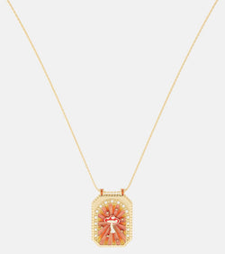 Marie Lichtenberg Mushroom Scapular 18kt gold necklace with diamonds