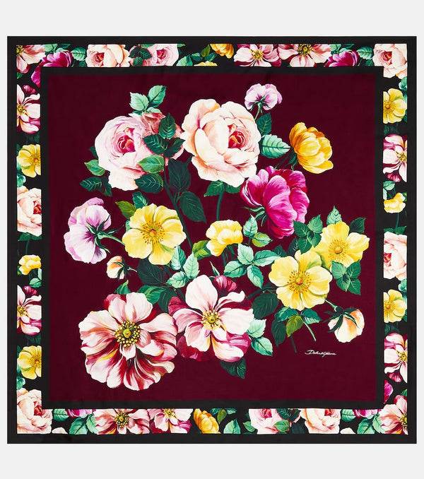 Dolce & Gabbana Floral silk satin scarf