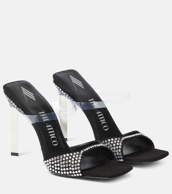 The Attico Adele embellished suede and PVC sandals