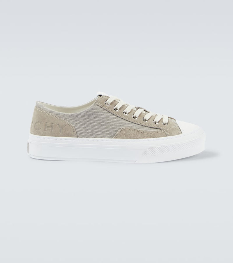 Givenchy City suede-trimmed canvas sneakers